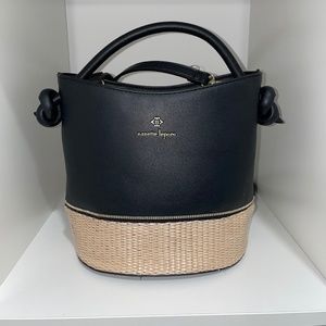 Black and tan summer handbag
